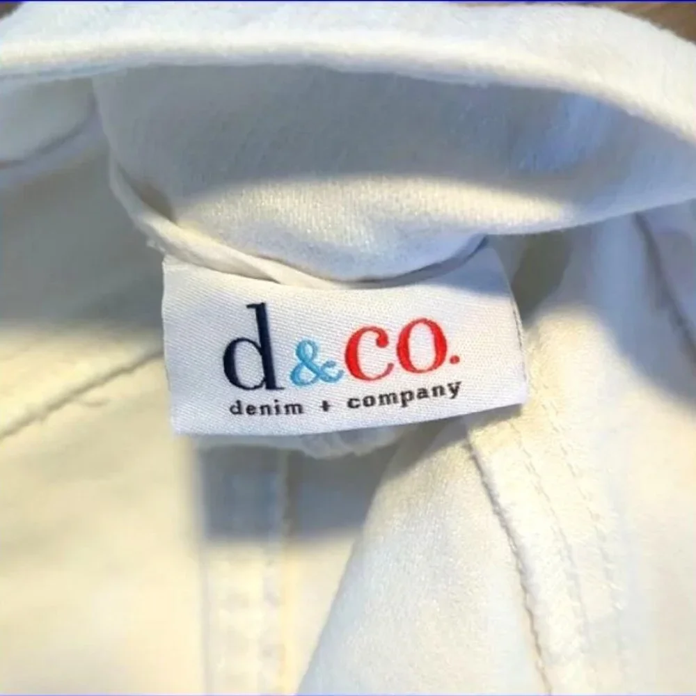 DENIM&CO Regular Perfect Denim Smooth Waist Straight Leg 5-Pkt Jeans 18W White - Picture 2 of 16